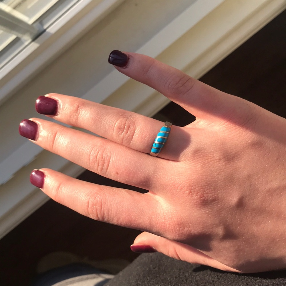 Turquoise and silver ring